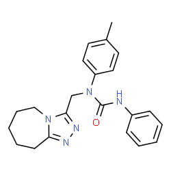 ChemSpider 2D Image | 3-phenyl-1-((6,7,8,9-tetrahydro-5H-[1,2,4]triazolo[4,3-a]azepin-3-yl)methyl)-1-p-tolylurea | C22H25N5O