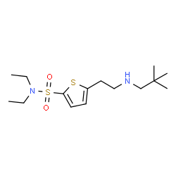 ChemSpider 2D Image | 5-{2-[(2,2-Dimethylpropyl)amino]ethyl}-N,N-diethyl-2-thiophenesulfonamide | C15H28N2O2S2