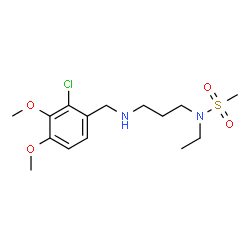 ChemSpider 2D Image | N-{3-[(2-Chloro-3,4-dimethoxybenzyl)amino]propyl}-N-ethylmethanesulfonamide | C15H25ClN2O4S