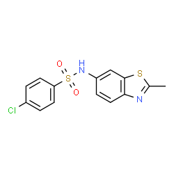 ChemSpider 2D Image | 4-Chloro-N-(2-methyl-1,3-benzothiazol-6-yl)benzenesulfonamide | C14H11ClN2O2S2