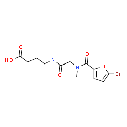 ChemSpider 2D Image | 4-{[N-(5-Bromo-2-furoyl)-N-methylglycyl]amino}butanoic acid | C12H15BrN2O5
