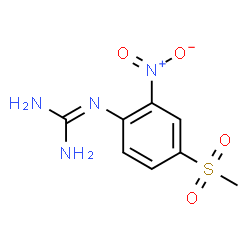 ChemSpider 2D Image | 2-[4-(Methylsulfonyl)-2-nitrophenyl]guanidine | C8H10N4O4S