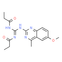 ChemSpider 2D Image | Propanamide, N,N'-[(E)-[(6-methoxy-4-methyl-2-quinazolinyl)amino]methylidyne]bis- | C17H21N5O3