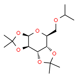 ChemSpider 2D Image | (3aR,5S,5aS,8aS,8bR)-5-(Isopropoxymethyl)-2,2,7,7-tetramethyltetrahydro-3aH-bis[1,3]dioxolo[4,5-b:4',5'-d]pyran | C15H26O6