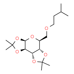 ChemSpider 2D Image | (3aR,5S,5aS,8aS,8bR)-2,2,7,7-Tetramethyl-5-[(3-methylbutoxy)methyl]tetrahydro-3aH-bis[1,3]dioxolo[4,5-b:4',5'-d]pyran | C17H30O6