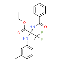 ChemSpider 2D Image | Ethyl 2-(benzoylamino)-3,3,3-trifluoro-N-(3-methylphenyl)-D-alaninate | C19H19F3N2O3