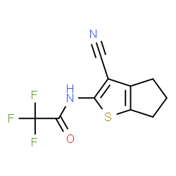 ChemSpider 2D Image | N-(3-Cyano-5,6-dihydro-4H-cyclopenta[b]thiophen-2-yl)-2,2,2-trifluoroacetamide | C10H7F3N2OS