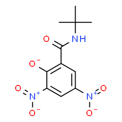 ChemSpider 2D Image | 2-[(2-Methyl-2-propanyl)carbamoyl]-4,6-dinitrophenolate | C11H12N3O6