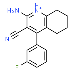 ChemSpider 2D Image | 2-Amino-3-cyano-4-(3-fluorophenyl)-5,6,7,8-tetrahydroquinolinium | C16H15FN3