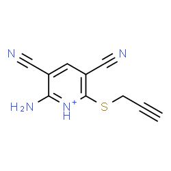 ChemSpider 2D Image | 2-Amino-3,5-dicyano-6-(2-propyn-1-ylsulfanyl)pyridinium | C10H7N4S