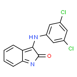 ChemSpider 2D Image | 3-[(3,5-Dichlorophenyl)amino]-2H-indol-2-one | C14H8Cl2N2O