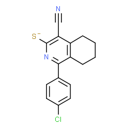 ChemSpider 2D Image | 1-(4-Chlorophenyl)-4-cyano-5,6,7,8-tetrahydro-3-isoquinolinethiolate | C16H12ClN2S