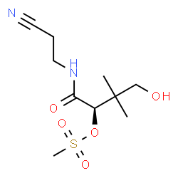 ChemSpider 2D Image | (2R)-1-[(2-Cyanoethyl)amino]-4-hydroxy-3,3-dimethyl-1-oxo-2-butanyl methanesulfonate | C10H18N2O5S
