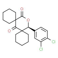 ChemSpider 2D Image | (16S)-16-(3,4-Dichlorophenyl)-15-oxadispiro[5.1.5.3]hexadecane-7,14-dione | C21H24Cl2O3