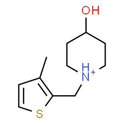 ChemSpider 2D Image | 4-Hydroxy-1-[(3-methyl-2-thienyl)methyl]piperidinium | C11H18NOS