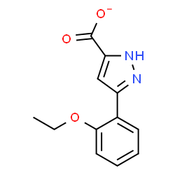 ChemSpider 2D Image | 3-(2-Ethoxyphenyl)-1H-pyrazole-5-carboxylate | C12H11N2O3