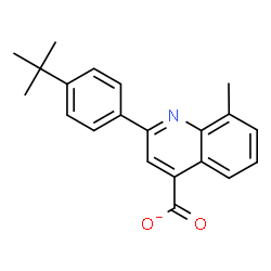 ChemSpider 2D Image | 8-Methyl-2-[4-(2-methyl-2-propanyl)phenyl]-4-quinolinecarboxylate | C21H20NO2
