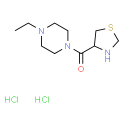 ChemSpider 2D Image | (4-Ethyl-1-piperazinyl)(1,3-thiazolidin-4-yl)methanone dihydrochloride | C10H21Cl2N3OS