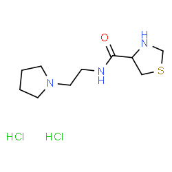 ChemSpider 2D Image | N-[2-(1-Pyrrolidinyl)ethyl]-1,3-thiazolidine-4-carboxamide dihydrochloride | C10H21Cl2N3OS