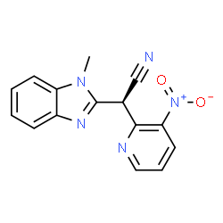 ChemSpider 2D Image | (2R)-(1-Methyl-1H-benzimidazol-2-yl)(3-nitro-2-pyridinyl)acetonitrile | C15H11N5O2
