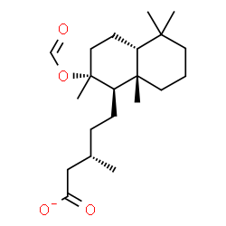 ChemSpider 2D Image | (3S)-5-[(1R,2R,4aR,8aS)-2-(Formyloxy)-2,5,5,8a-tetramethyldecahydro-1-naphthalenyl]-3-methylpentanoate | C21H35O4
