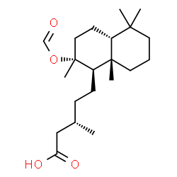 ChemSpider 2D Image | (3S)-5-[(1R,2R,4aR,8aS)-2-(Formyloxy)-2,5,5,8a-tetramethyldecahydro-1-naphthalenyl]-3-methylpentanoic acid | C21H36O4