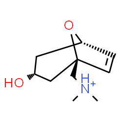ChemSpider 2D Image | [(1S,3R,5S)-3-Hydroxy-8-oxabicyclo[3.2.1]oct-6-en-1-yl]-N,N-dimethylmethanaminium | C10H18NO2
