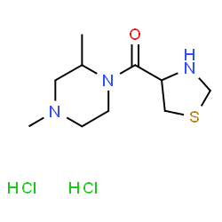 ChemSpider 2D Image | (2,4-Dimethyl-1-piperazinyl)(1,3-thiazolidin-4-yl)methanone dihydrochloride | C10H21Cl2N3OS