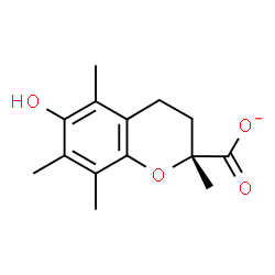 ChemSpider 2D Image | (2R)-6-Hydroxy-2,5,7,8-tetramethyl-2-chromanecarboxylate | C14H17O4