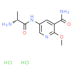 ChemSpider 2D Image | 5-(D-Alanylamino)-2-methoxynicotinamide dihydrochloride | C10H16Cl2N4O3