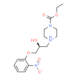 ChemSpider 2D Image | 4-(Ethoxycarbonyl)-1-[(2S)-2-hydroxy-3-(2-nitrophenoxy)propyl]piperazin-1-ium | C16H24N3O6