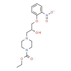 ChemSpider 2D Image | Ethyl 4-[(2R)-2-hydroxy-3-(2-nitrophenoxy)propyl]-1-piperazinecarboxylate | C16H23N3O6