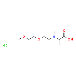 ChemSpider 2D Image | N-[2-(2-Methoxyethoxy)ethyl]-N-methylalanine hydrochloride (1:1) | C9H20ClNO4