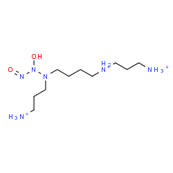 ChemSpider 2D Image | N-{4-[1-(3-Ammoniopropyl)-2-hydroxy-3-oxotriazanyl]butyl}-1,3-propanediaminium | C10H29N6O2