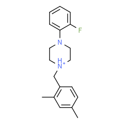ChemSpider 2D Image | 1-(2,4-Dimethylbenzyl)-4-(2-fluorophenyl)piperazin-1-ium | C19H24FN2