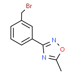 ChemSpider 2D Image | 3-(3-(bromomethyl)phenyl)-5-methyl-1,2,4-oxadiazole | C10H9BrN2O