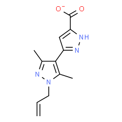 ChemSpider 2D Image | 1'-Allyl-3',5'-dimethyl-1H,1'H-3,4'-bipyrazole-5-carboxylate | C12H13N4O2