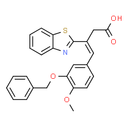 ChemSpider 2D Image | (3Z)-3-(1,3-Benzothiazol-2-yl)-4-[3-(benzyloxy)-4-methoxyphenyl]-3-butenoic acid | C25H21NO4S