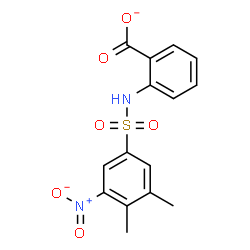 ChemSpider 2D Image | 2-{[(3,4-Dimethyl-5-nitrophenyl)sulfonyl]amino}benzoate | C15H13N2O6S