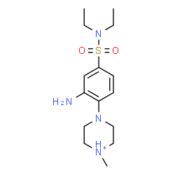ChemSpider 2D Image | 4-[2-Amino-4-(diethylsulfamoyl)phenyl]-1-methylpiperazin-1-ium | C15H27N4O2S