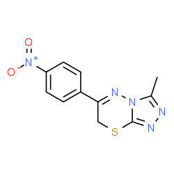 ChemSpider 2D Image | 3-Methyl-6-(4-nitrophenyl)-7H-[1,2,4]triazolo[3,4-b][1,3,4]thiadiazine | C11H9N5O2S