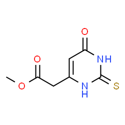 ChemSpider 2D Image | Methyl 1,2,3,6-tetrahydro-6-oxo-2-thioxo-4-pyrimidineacetate | C7H8N2O3S