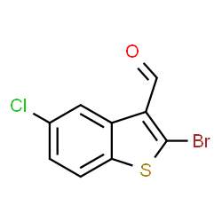 ChemSpider 2D Image | 2-Bromo-5-chloro-1-benzothiophene-3-carbaldehyde | C9H4BrClOS