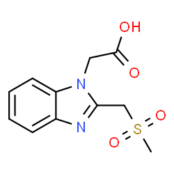 ChemSpider 2D Image | {2-[(Methylsulfonyl)methyl]-1H-benzimidazol-1-yl}acetic acid | C11H12N2O4S