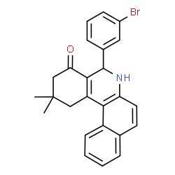 ChemSpider 2D Image | 5-(3-Bromophenyl)-2,2-dimethyl-2,3,5,6-tetrahydrobenzo[a]phenanthridin-4(1H)-one | C25H22BrNO