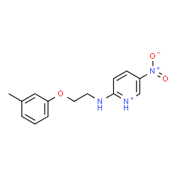 ChemSpider 2D Image | 2-{[2-(3-Methylphenoxy)ethyl]amino}-5-nitropyridinium | C14H16N3O3