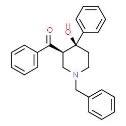 ChemSpider 2D Image | [(3R,4S)-1-Benzyl-4-hydroxy-4-phenyl-3-piperidinyl](phenyl)methanone | C25H25NO2