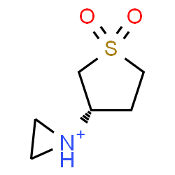 ChemSpider 2D Image | 1-[(3S)-1,1-Dioxidotetrahydro-3-thiophenyl]aziridinium | C6H12NO2S