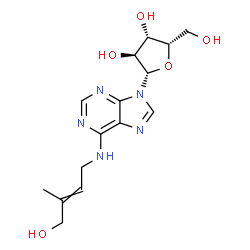 ChemSpider 2D Image | N-(4-Hydroxy-3-methyl-2-buten-1-yl)-9-(beta-L-xylofuranosyl)-9H-purin-6-amine | C15H21N5O5