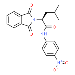ChemSpider 2D Image | (2S)-2-(1,3-Dioxo-1,3-dihydro-2H-isoindol-2-yl)-4-methyl-N-(4-nitrophenyl)pentanamide | C20H19N3O5